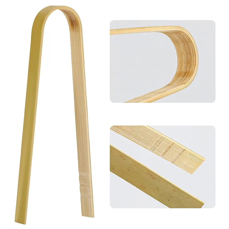 Mini Bamboo Tongs - 4-Inch Disposable Wooden Cooking & Toasting Utensils, Natural Tea Accessories (Pack of 20/50/120)