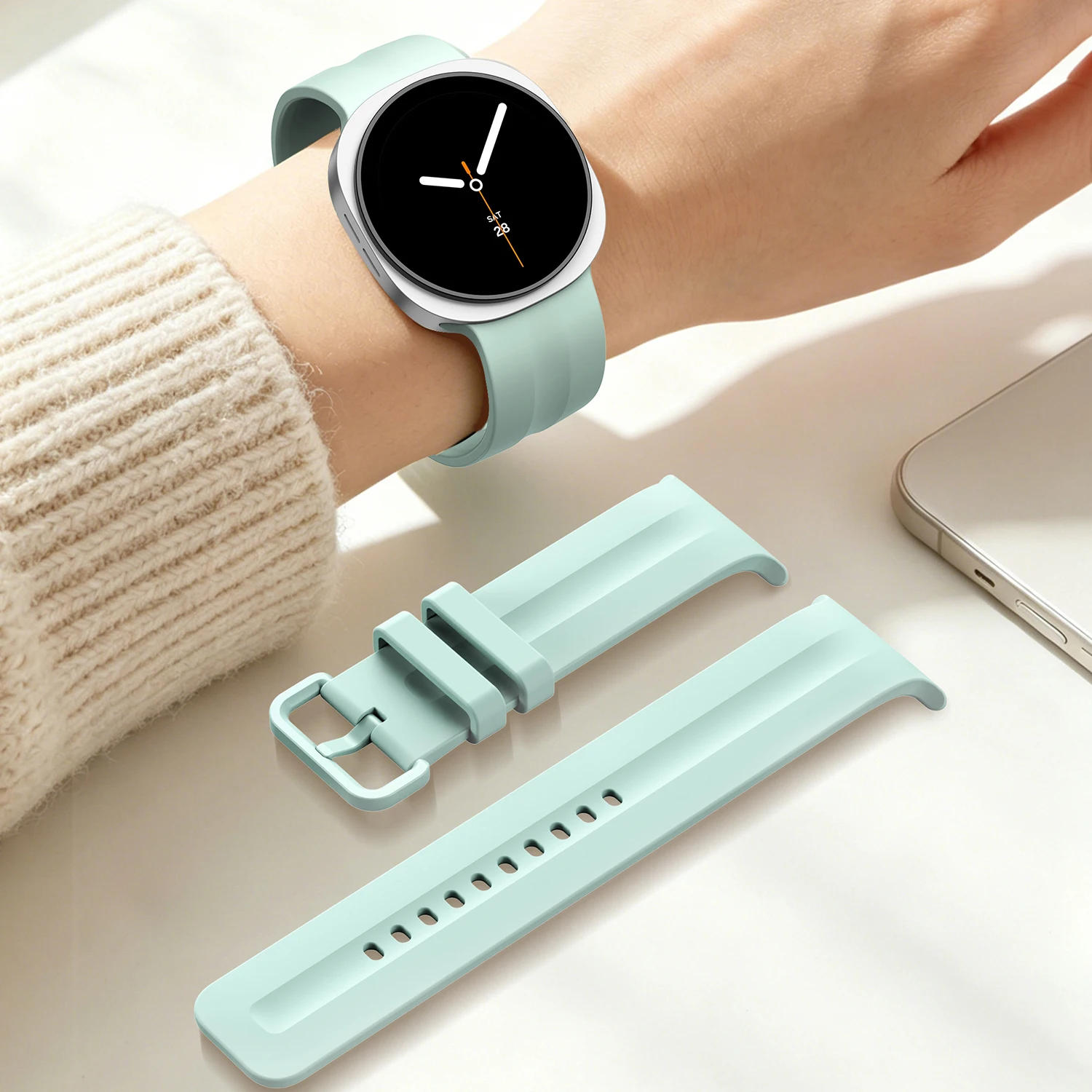 Silicone Replacement Watch Band - Adjustable Sports Strap