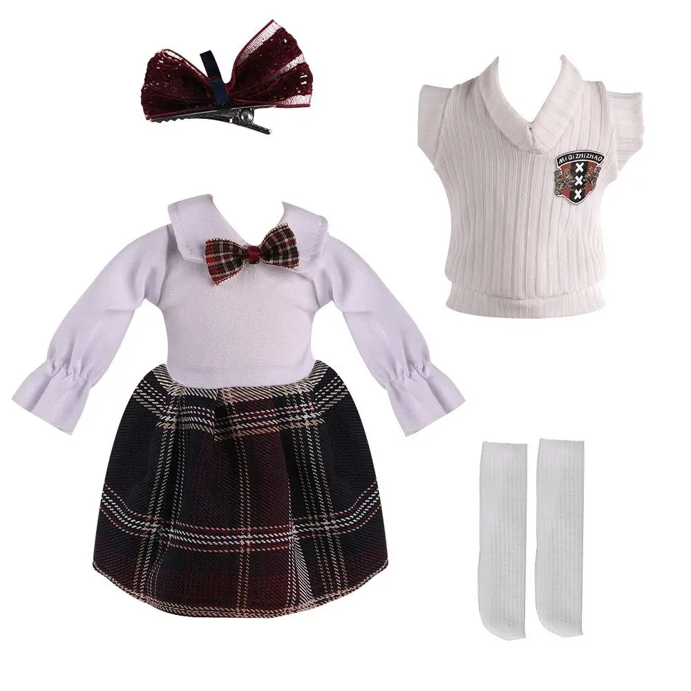 Changing Clothes 1/6 Dolls Clothes Dress Up Makeup Handmade 30cm Doll Uniform Decoration Play House BJD Doll Outfit