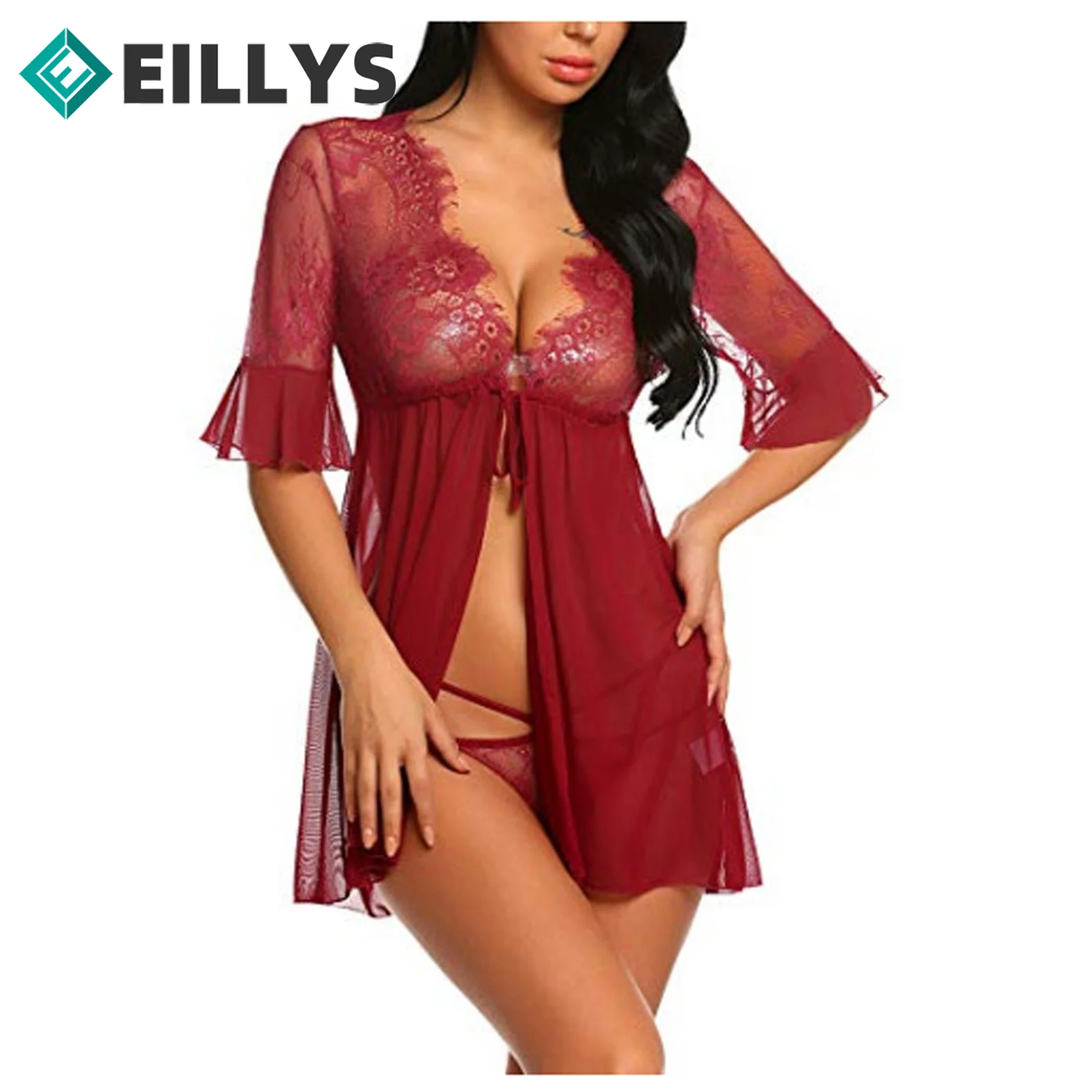 

Erotic Underwear Sexy Lingerie Baby Doll Nightgown Lace Lingerie Sexy Hot Erotic Babydoll Sexy Dress Ladies mesh Lace Nightdress