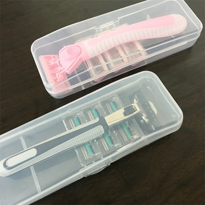 Case Shaving Machine Container Portable Travel Men's Razor Holder Shaver Box Transparent Plastic Razor Blades Storage Box