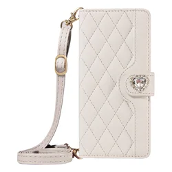 Elegant Diamond Leather Crossbody Flip Wallet Case with Wrist Strap and Card Slots - Redmi 10X 4G (White)