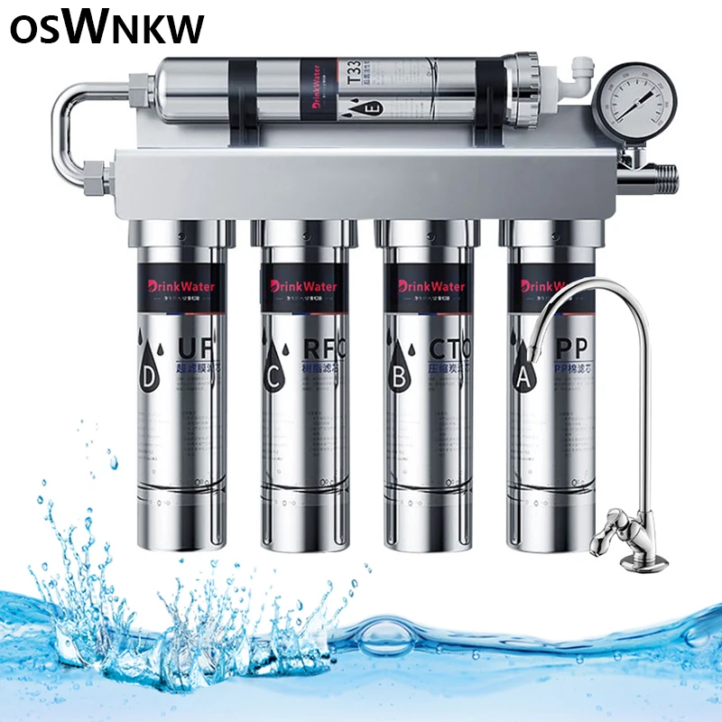 Household Kitchen Ultrafiltration Water Purifier With Tap Stainless