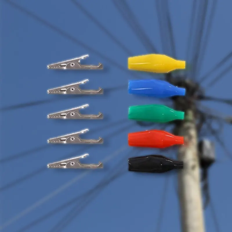 20pcs 28mm 5 Colors Small Test Clips Small Power Safety Iron Clips Instrument Test Alligator Fixed alligator clips test clip