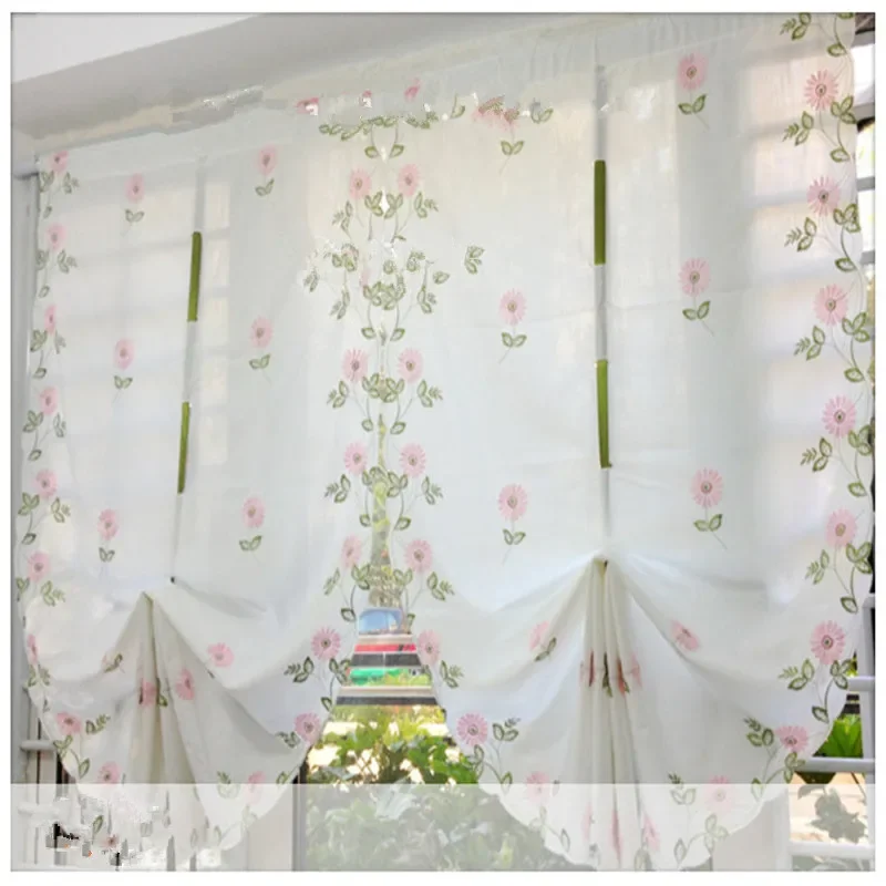 

Daisy Garden Living Room Window Screen Nice Embroidery Technique Sheer Curtains Decorative Home Hotel Atmosphere Window Curtain