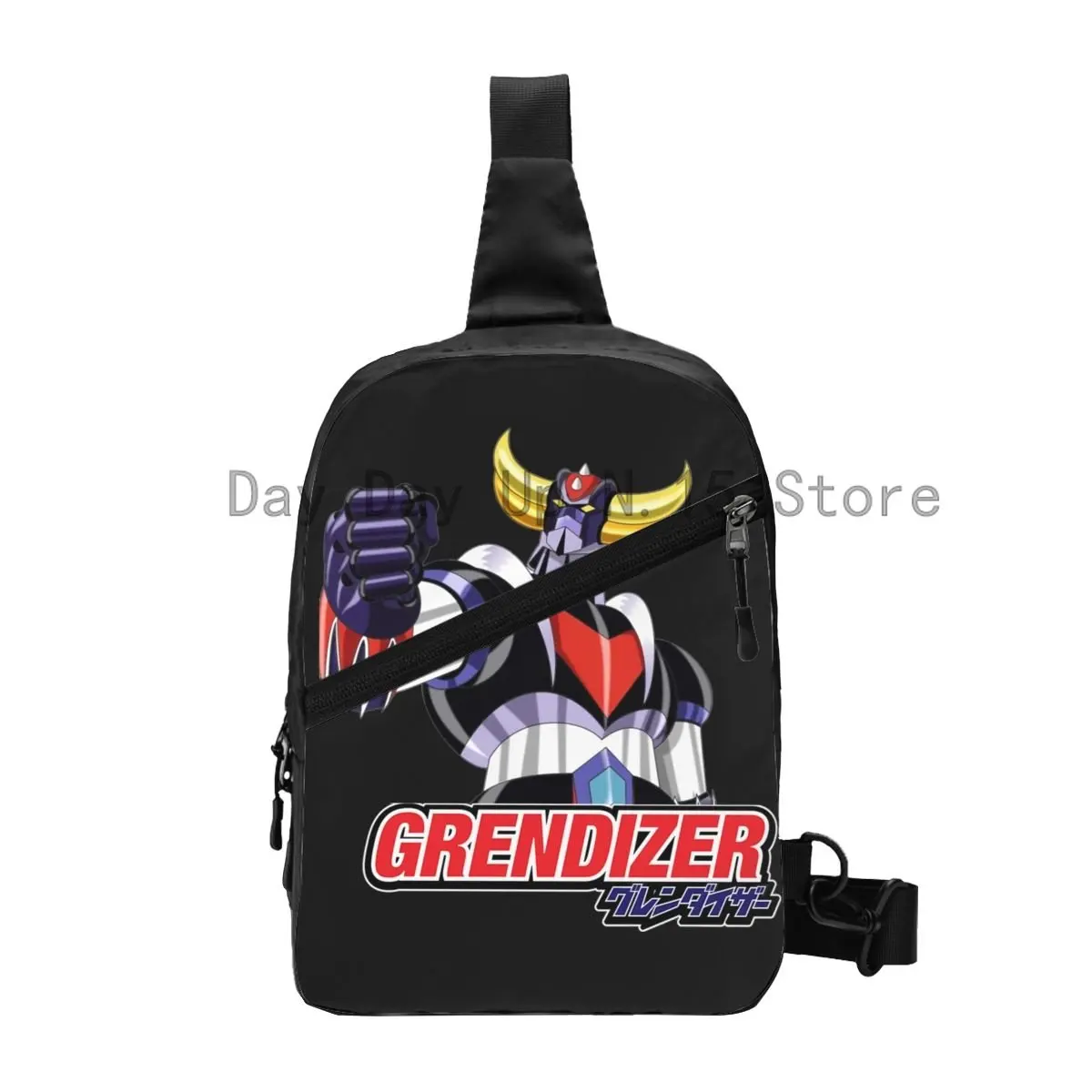 

Fashion UFO Robot Grendizer Crossbody Sling Backpack Men Goldrake Goldorak Mecha Anime Shoulder Chest Bag for Camping Biking