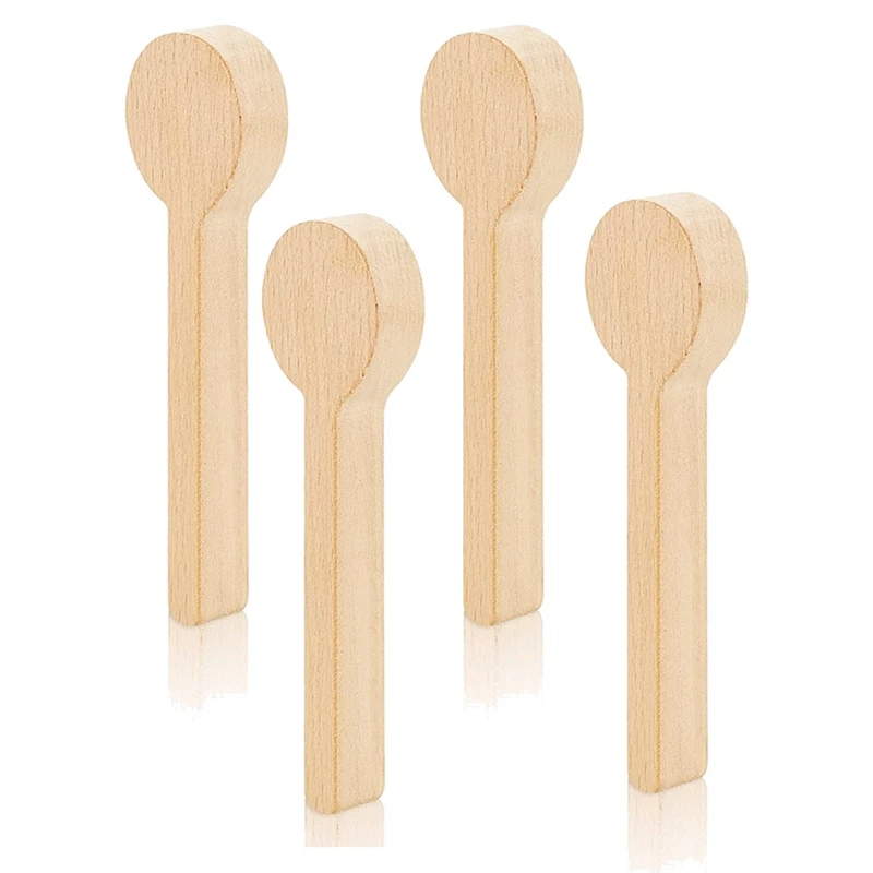 4 Pcs Wood Carving Spoon Blank Beech Wood Unfinished Wooden Craft Whittling Kit For Whittler Starter wood locator