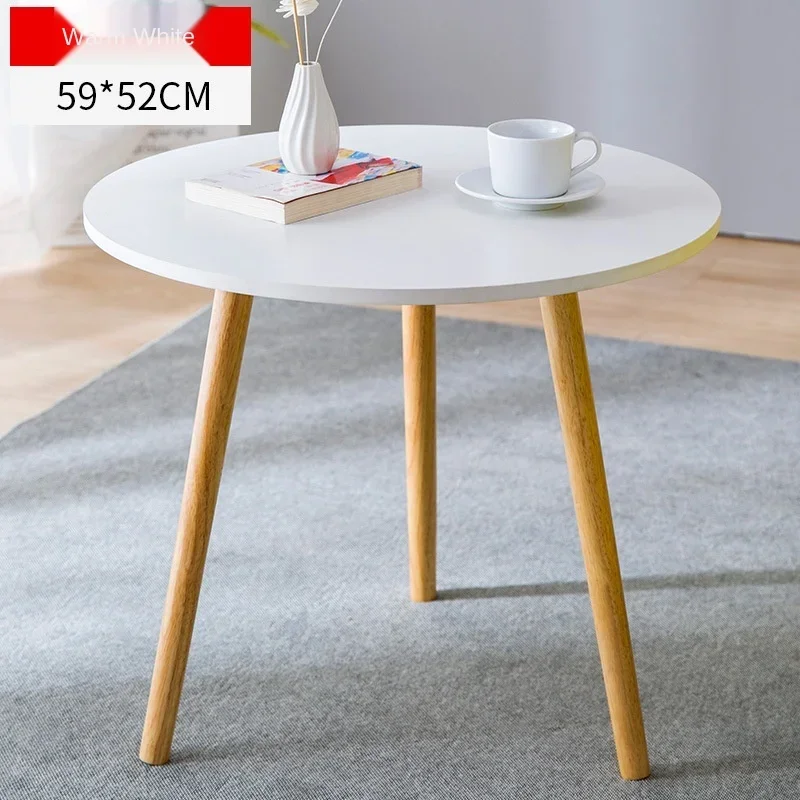 Contemporary round coffee table-New listing wood coffee table, modern living room sofa side desk, smooth minimalist design