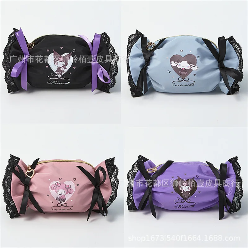

Kawaii Sanrio мультфильм My Melody Kuromi Cinnamoroll кружевная Конфета женская сумка для хранения косметичка студенческий подарок для девушки