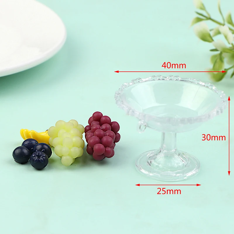 1Set 1:12 Dollhouse Miniature Dessert Pan Cake Stand Fruit Tray W/Fruit Decor Toy Mini Afternoon Dessert Food Kitchen Toy 6