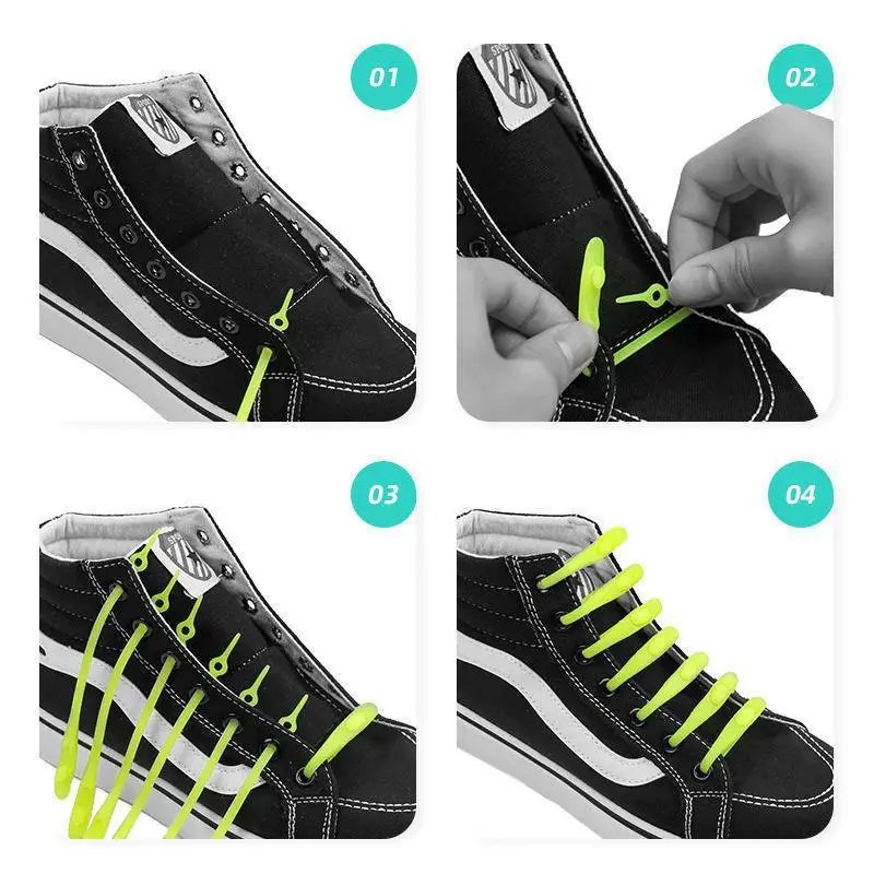 Elastic Shoe Laces Fashion Silicone Shoelace Sneakers Laces Waterproof Elastic Shoelaces No Tie Lazy Shoe Lace Accessories