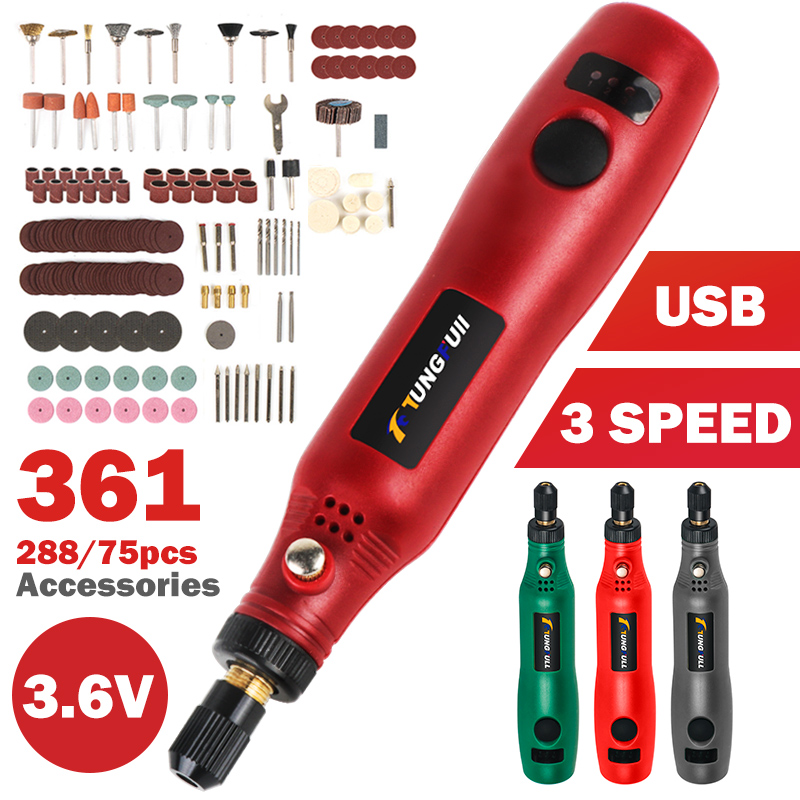 Cordless Electric Grinder USB Cordless Drill Mini Electric Drill Engraving Pen Polishing Machine 3 Speed Mini Engraver Drill