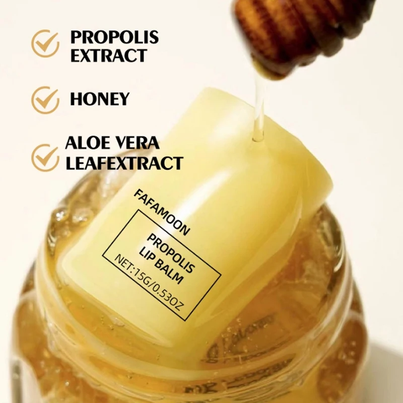 Propolis Lip Balm Moisturizing Soothing Fade Lip Lines Lip Jelly Prevent Dryness Cracking Collagen Nourishing Lip Care Cream 6
