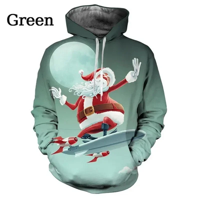 

2023 New Christmas Tree Men And Women Couple Christmas Tree Sweater Santa Claus Elk 3D Hoodie
