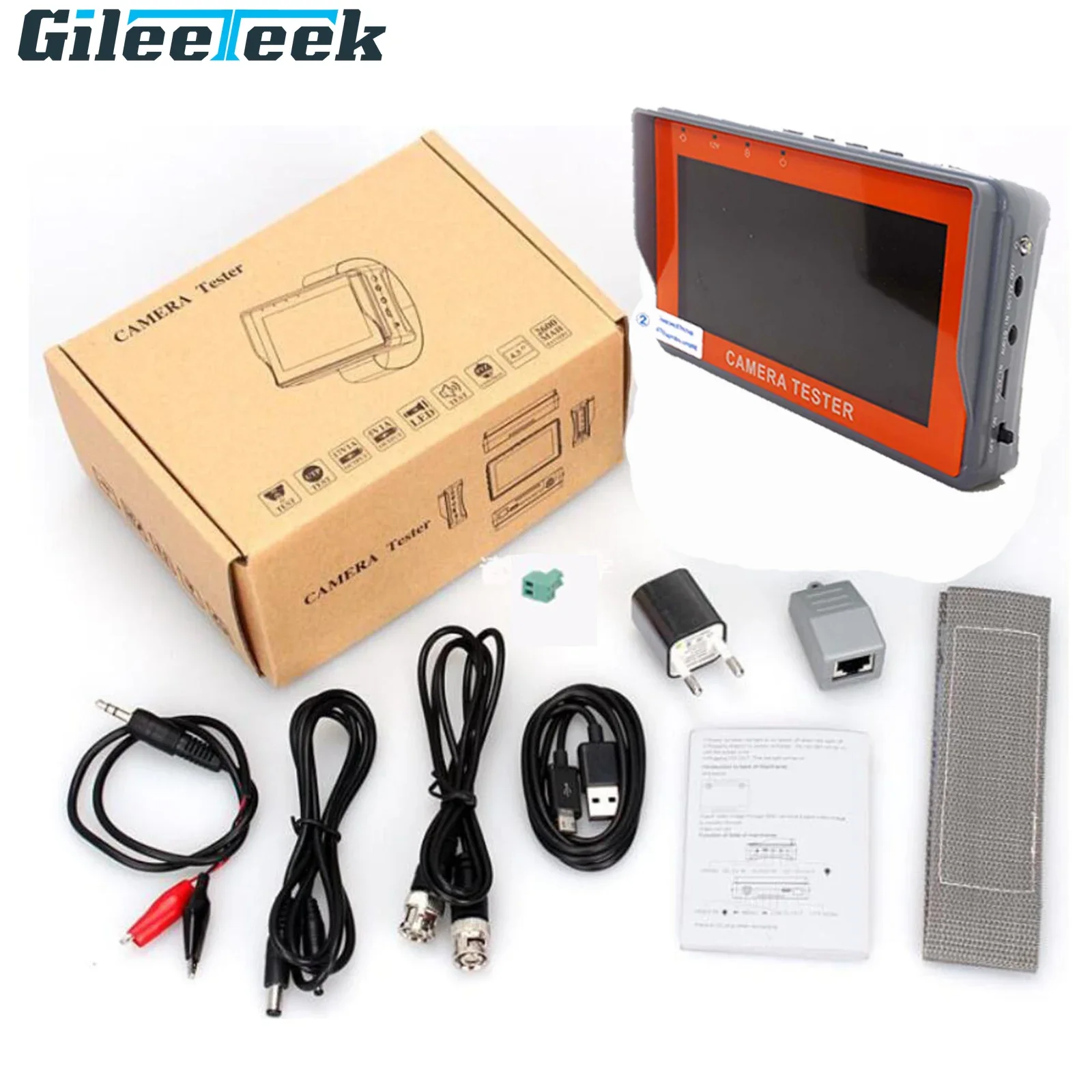 CCTV Tester Monitor IV7A 4.3Inch AHD 8MP Analog Camera Testing PTZ UTP Cable Tester RS-485 PTZ Contorl UTP Network Cable Test