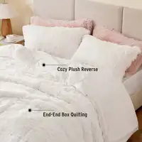 Shaggy Faux Fur 2/3-Piece Bedding Set, Ultra-Soft Fluffy Comforter with Matching Sham, All-Season Contemporary Bedroom 4