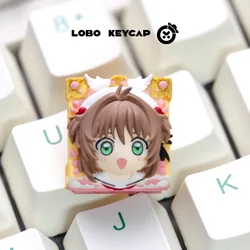 Kawaii Sakura Keycap: Creative Resin Keyboard Accessory & Decor Gift (KINOMOTO SAKURA)