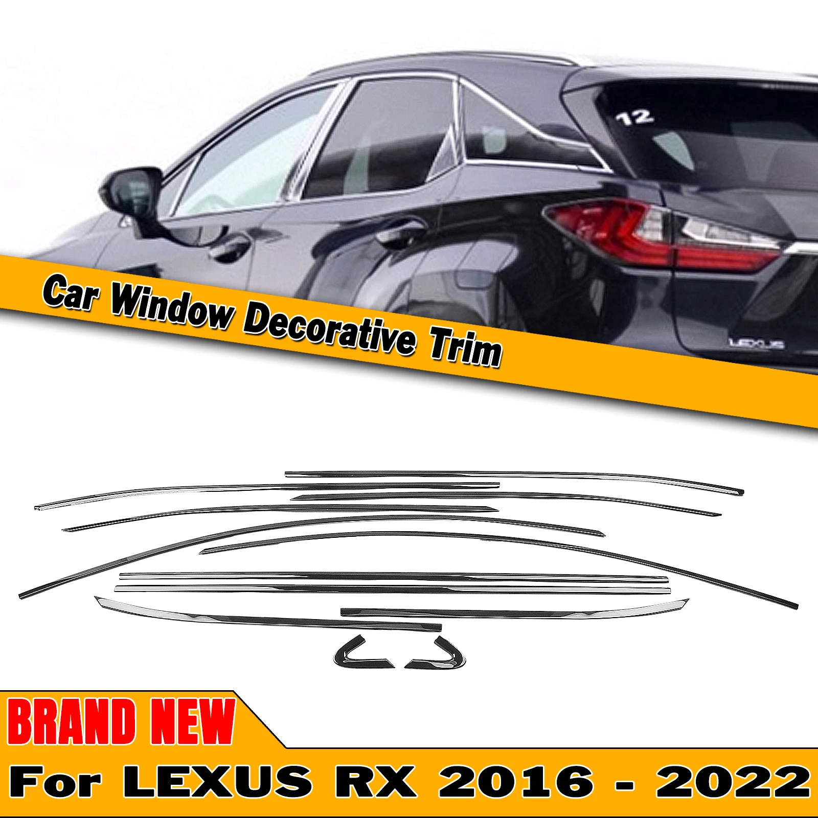 

12 шт., уплотнительная лента для окон Lexus RX 2016-2022