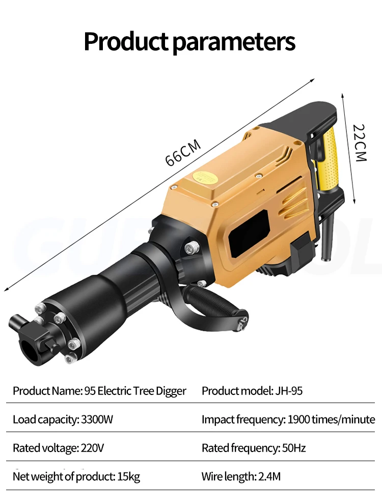 1650W Multifunctional Tree Digging Machine for Digging Trenching Tamping Breakin