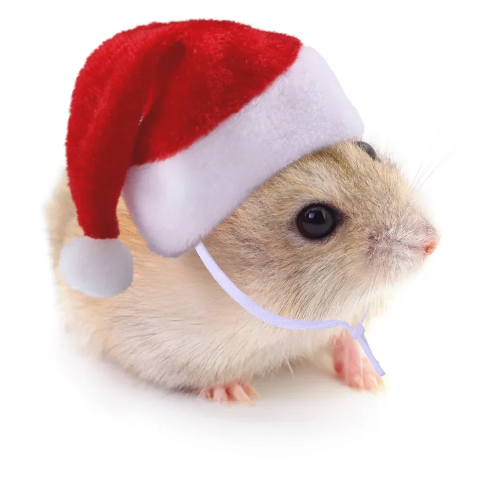 Hamster Guinea Pig Christmas Cap Costume Mini Small Pet Hat Xmas Headwear Pet Outfits For Chinchilla Rabbit Hedgehog