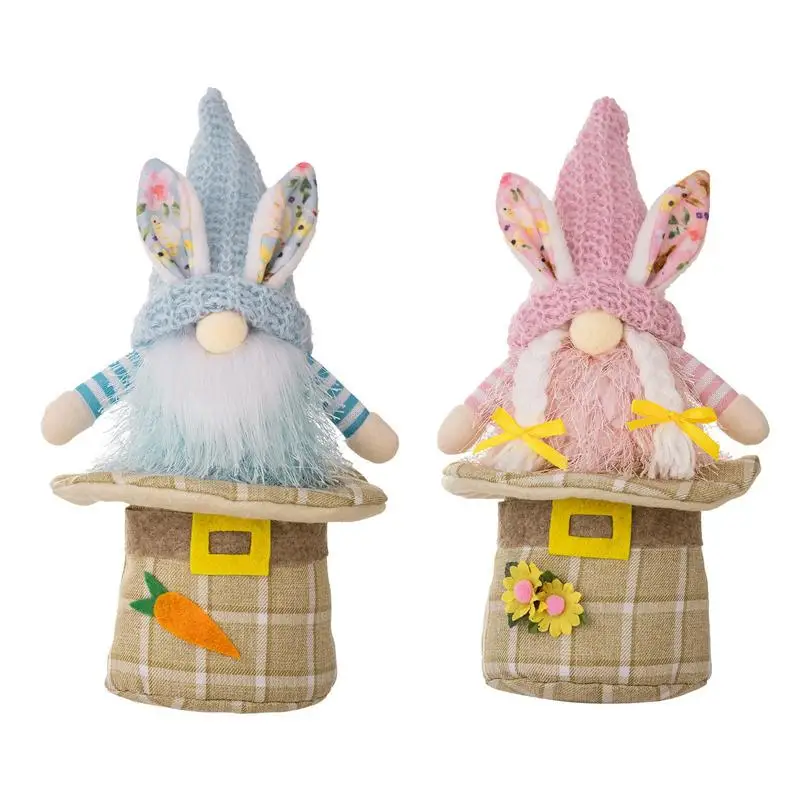 

Easter Gnomes Plush Top Hat Bunny Ears Scandinavian Tomte Easter Tiered Tray Decor Bunny Ears Scandinavian Tomte Handmade
