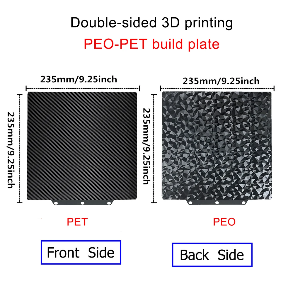 Enhanced Double-Sided Flexible 3D Printer Build Plate - PEO PET PEI Coating