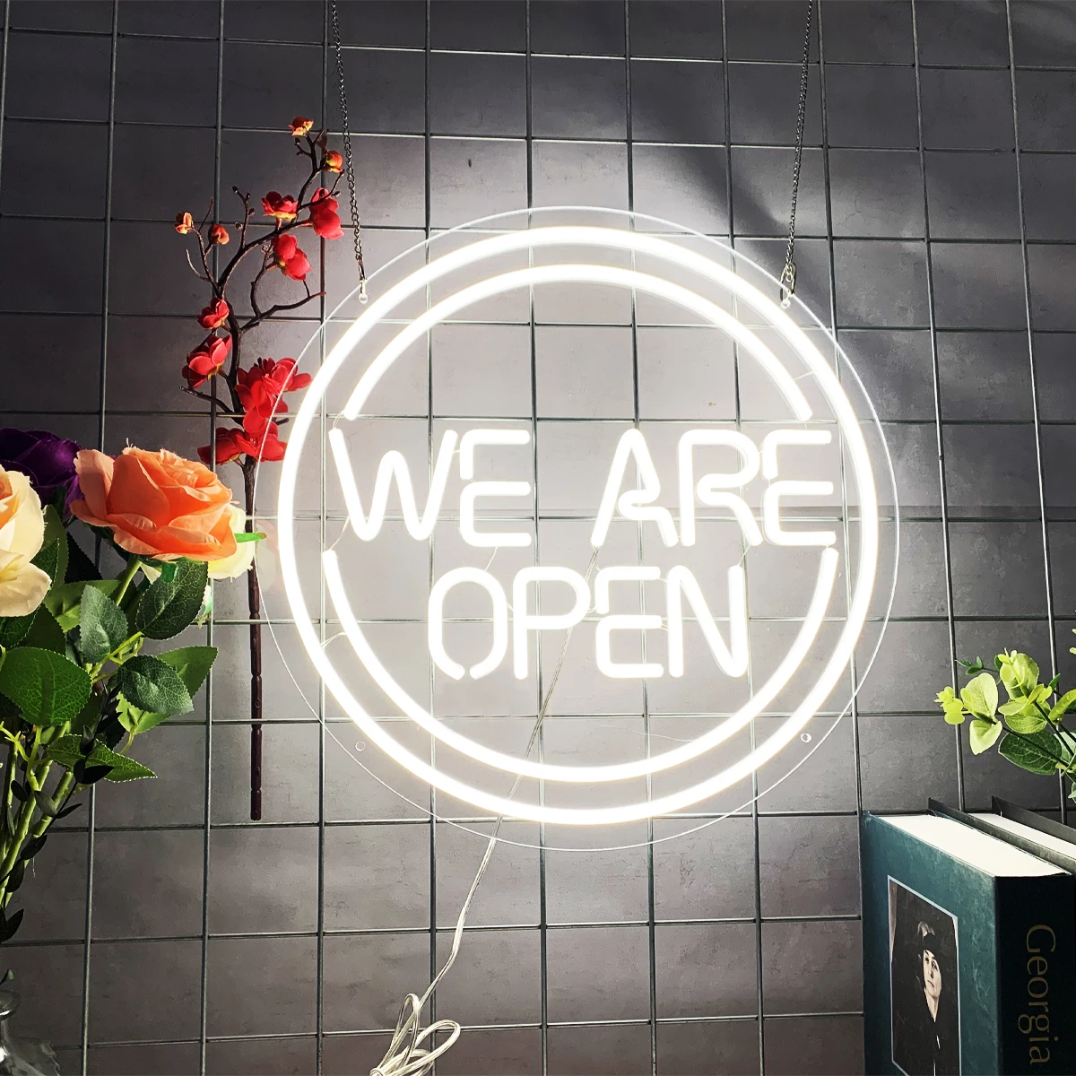 

WE ARE OPEN custom LED neon sign, art neon sign decoration, custom neon night bar signboard lighting wall decoration