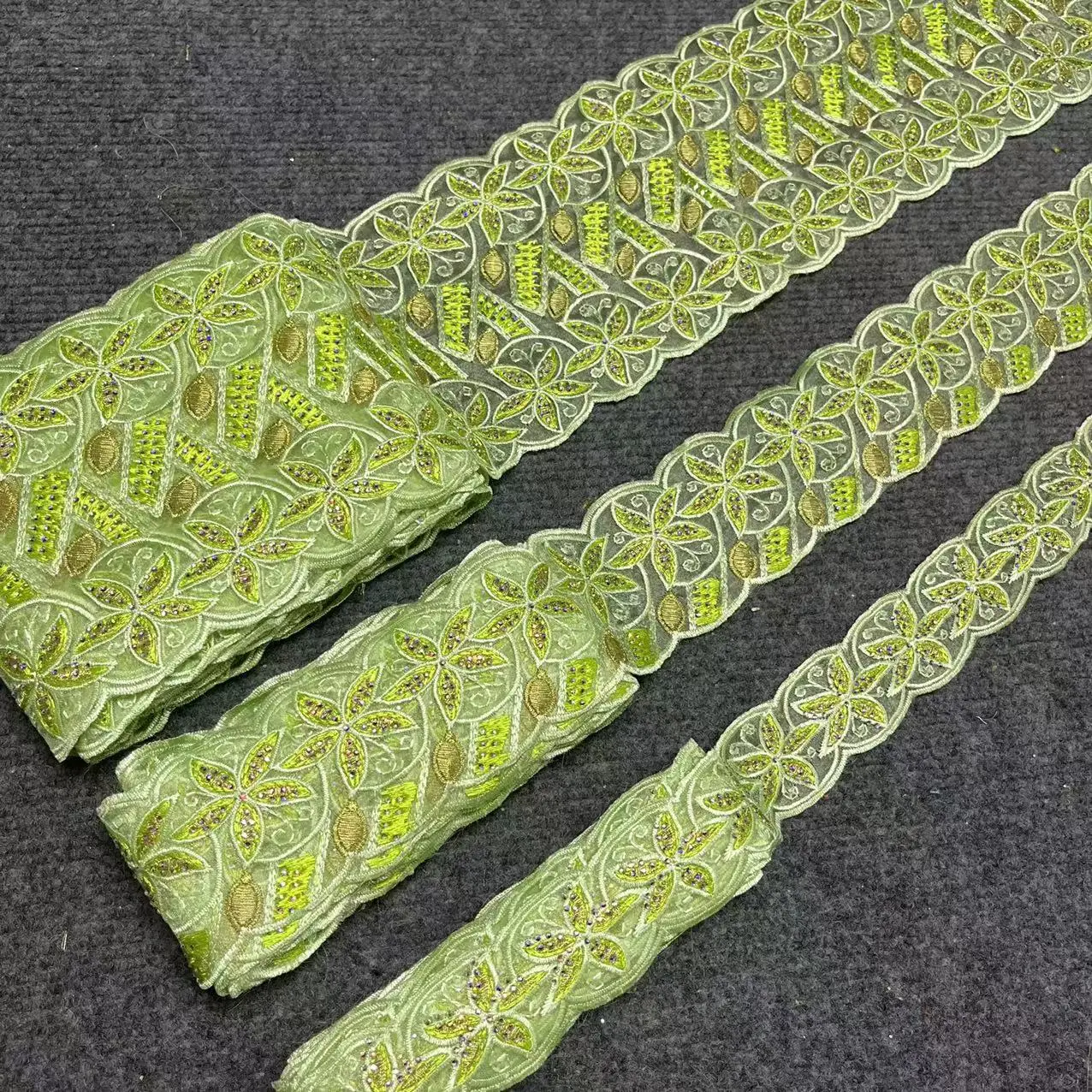 

15Yards Hot Organza Rhinestones Tulle Lace Trim Ribbon Fabric Flower Embroidery Wedding Sewing for DIY Craft&Sewing