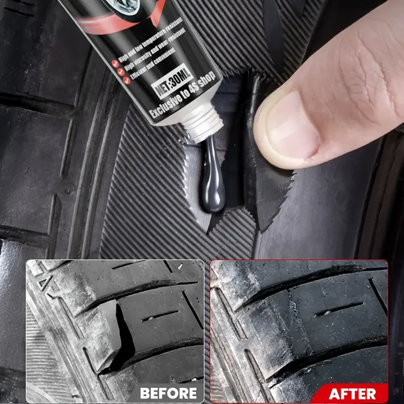 Hzutloer 100ML Black Tire Repair Glue,Tire Rubber Strong Adhesive,Tire Repair Sealant,Instant Super Glue For Car, Motorcycle, Truck, Tractor Tire Puncture Repair - View #6