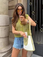 Women Fashion Sleeveless Coarse Needle Knitting Vest Sweater Female Chic Big Pockets Patch Buttons Cardigan Waistcoat Tops - Image 4