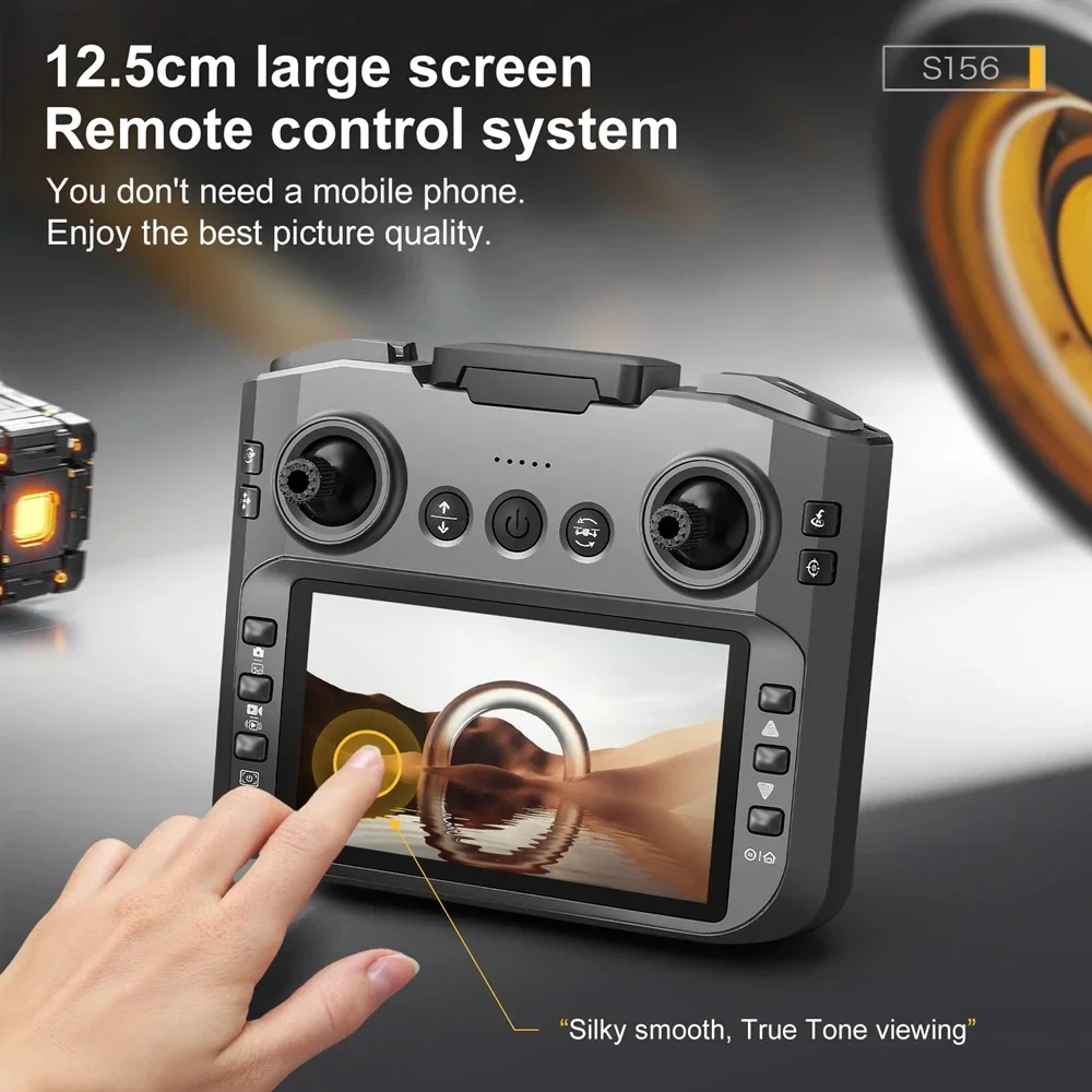 Drone 4K avec Moteur Sans Balais et Écran LCD 12,5 cm - Noir/Orange