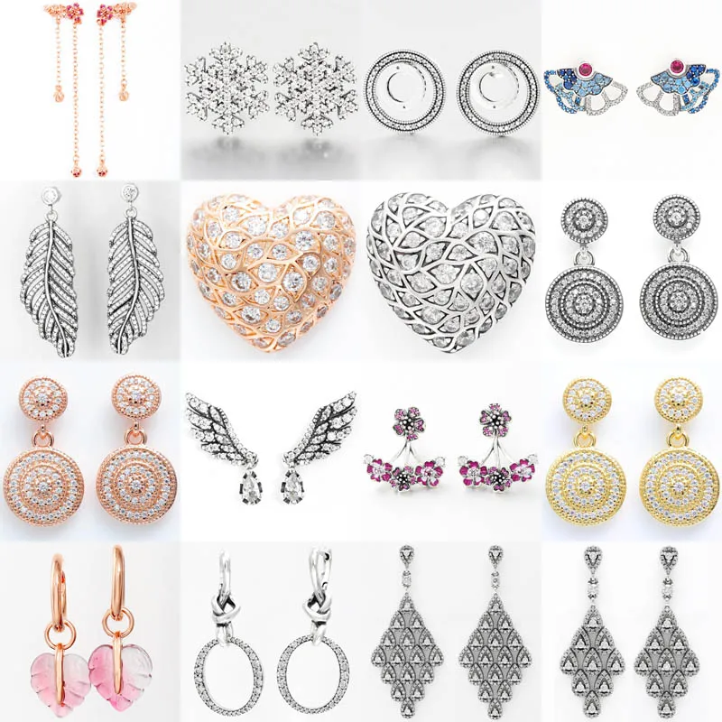 

925 Sterling Silver Feathers Cascading Glamour Circle Signature Leaf Radiant Elegance Earring For Women Fashion Gift Jewelry
