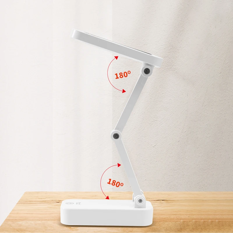 Solar Powered Foldable Desk Lamps Also USB Charging Rechargeable Eye Protection Reading Lights Bedside Dimmable Night Lighting 4