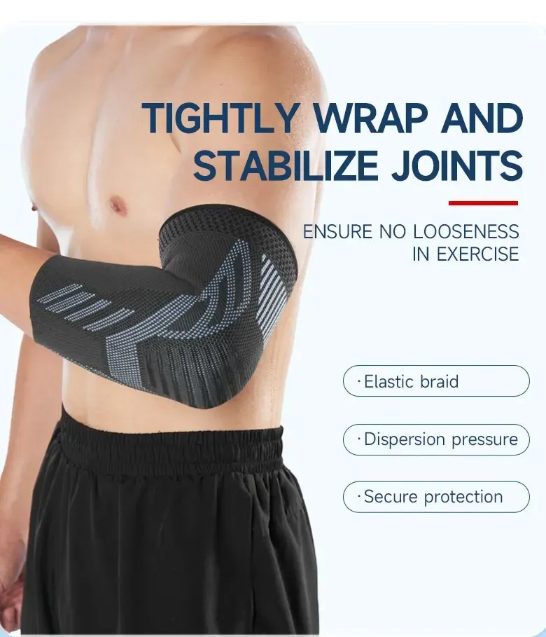 1pc Elastic Fabric Protective Elbow Brace Knitted Compression Sleeve for Tendonitis Pain Relief