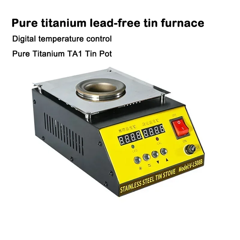 110V/220V Tin Melting Pot Solder Tin Pot Tin Melting Furnace Thermoregulation Soldering Desoldering Bath 30~400 Degree Ajustable 2