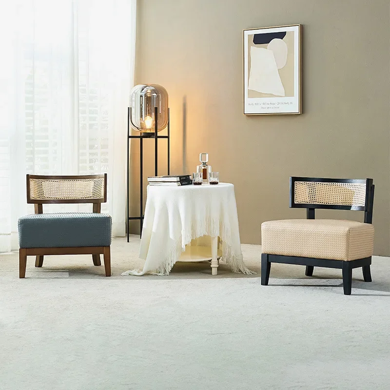 

Винтажный стул из ротанга в скандинавском стиле для гостиной, балкона, кофейни, минималистичный объемный стул из массива дерева, дизайнерский креативный стул ch