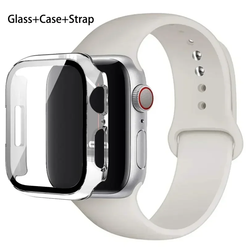 Premium Silicone Sport Band with Glass and Protective Case