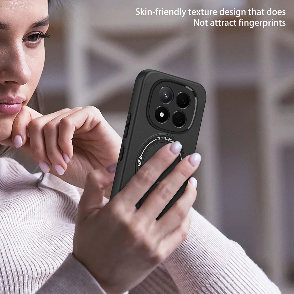 Luxury Invisible Stand Magnetic Case with Wireless Charging and Anti-Fall Protection