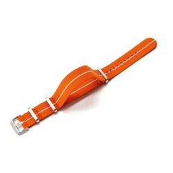 Versatile Breathable Nylon Elastic Woven Watch Strap - 18mm (Orange white)