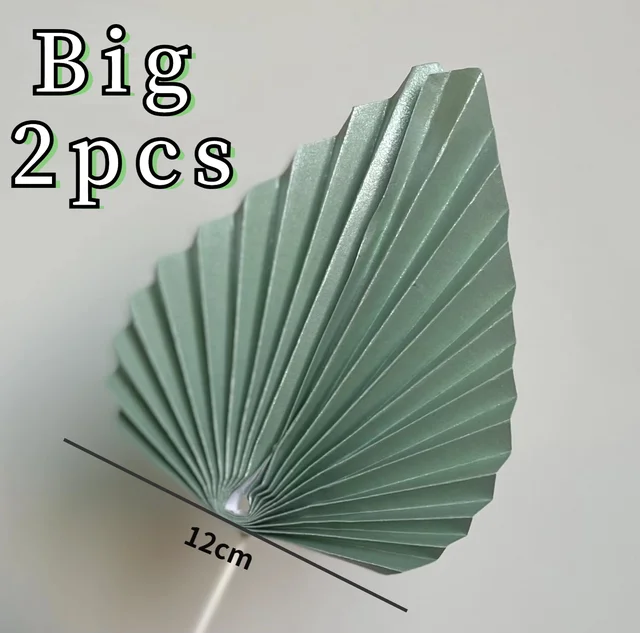 Palm Spear Cake Topper Happy Birthday Palm Leaf Decoration Cake Decorating Wedding Baking Dessert Table Party Favors Big Green