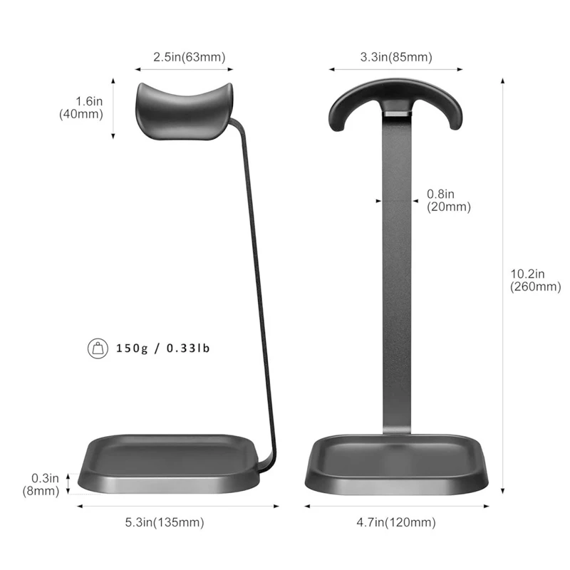 Black White Earphone Holder Detachable Computer Esports Game Headset Desktop Storage Universal Display Rack for All Headsets