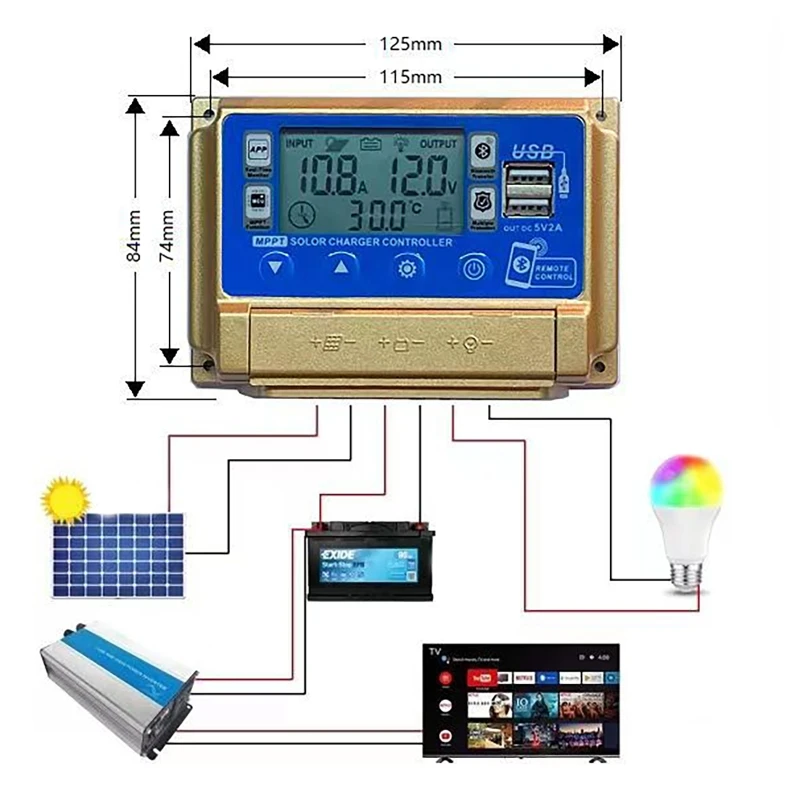 ȭ LCD   ÷,   ¾籤  Ʈѷ, MPPT Ʈѷ, 12V, 24V, 30A, 40A, 50A, 60A