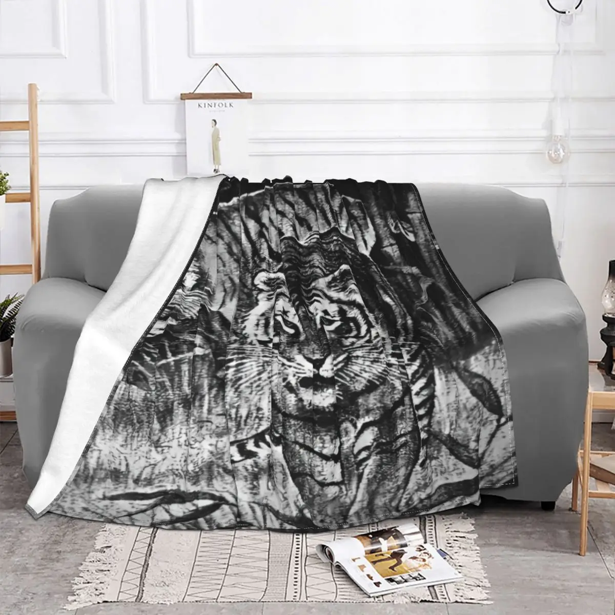 Cobija De Tigre Mexican Tiger Meme Blanket Velvet Textile Decor