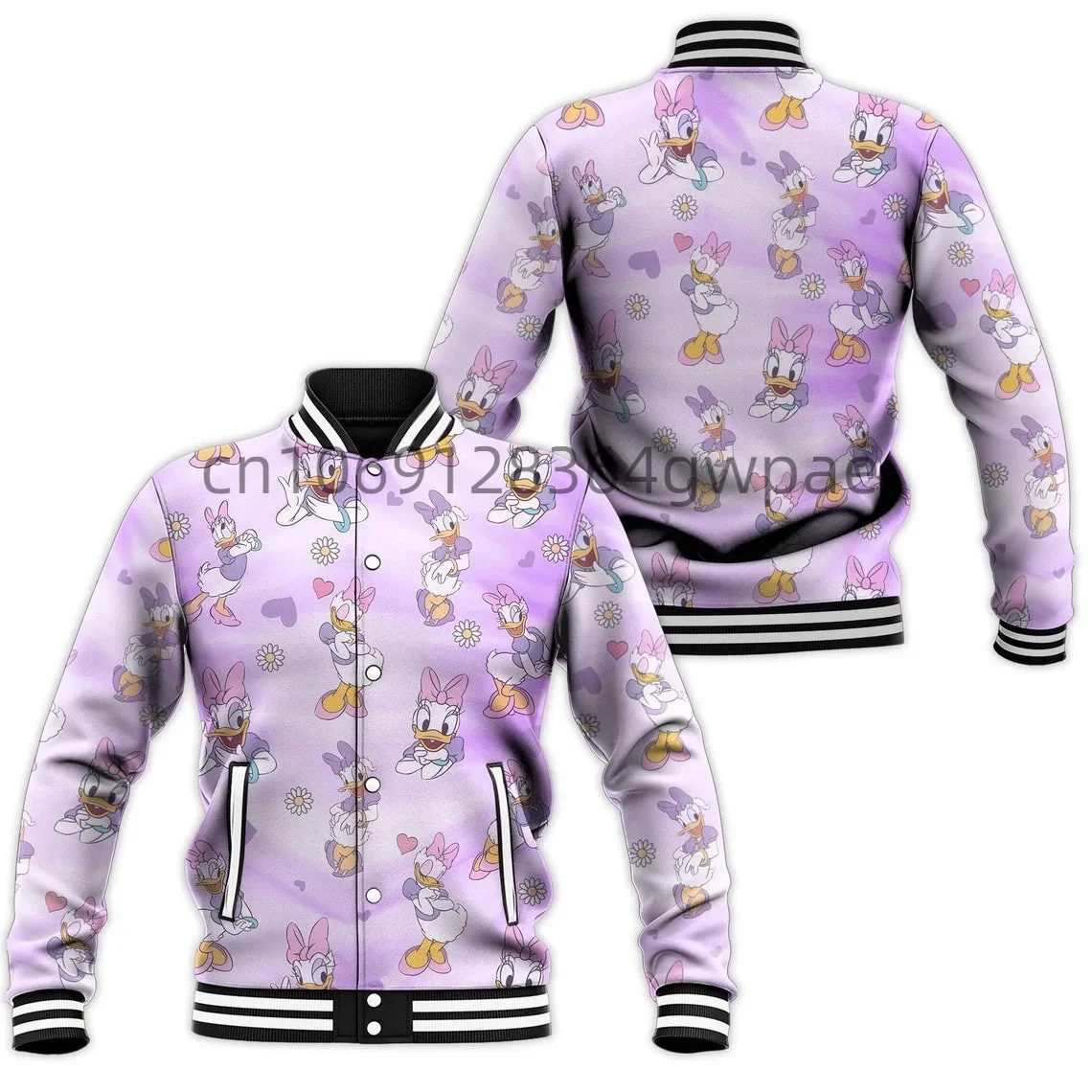 

Disney Daisy Duck Baseball Jacket MenWomen Disney Casual Sweatshirt Hip Hop Harajuku Jacket Streetwear Loose Varsity Coat Hoodie