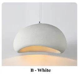 Contemporary LED Ceiling Chandelier - Nordic Wabi Sabi Pendant Light - D50XH150CM (B White)