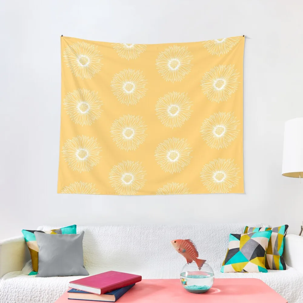 

Minimal Gold Sunflower Tapestry Bedroom Deco