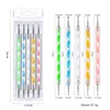 5Pcs/Set Nail Art Pen Dual-ended Silicone Flower Sculpture Pen Acrylic Adjustable Glue Handle Embossing Pen Dotting Brush Tools 6