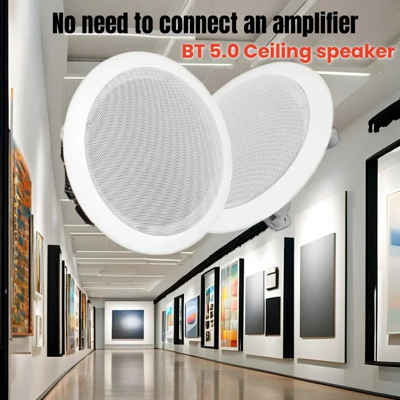 Hifi Smart Home Theatre Ceiling Speaker 20W Metal Grill Ceiling System High Quality Frameless BT5.0 Wireless Bluetooth Speakers