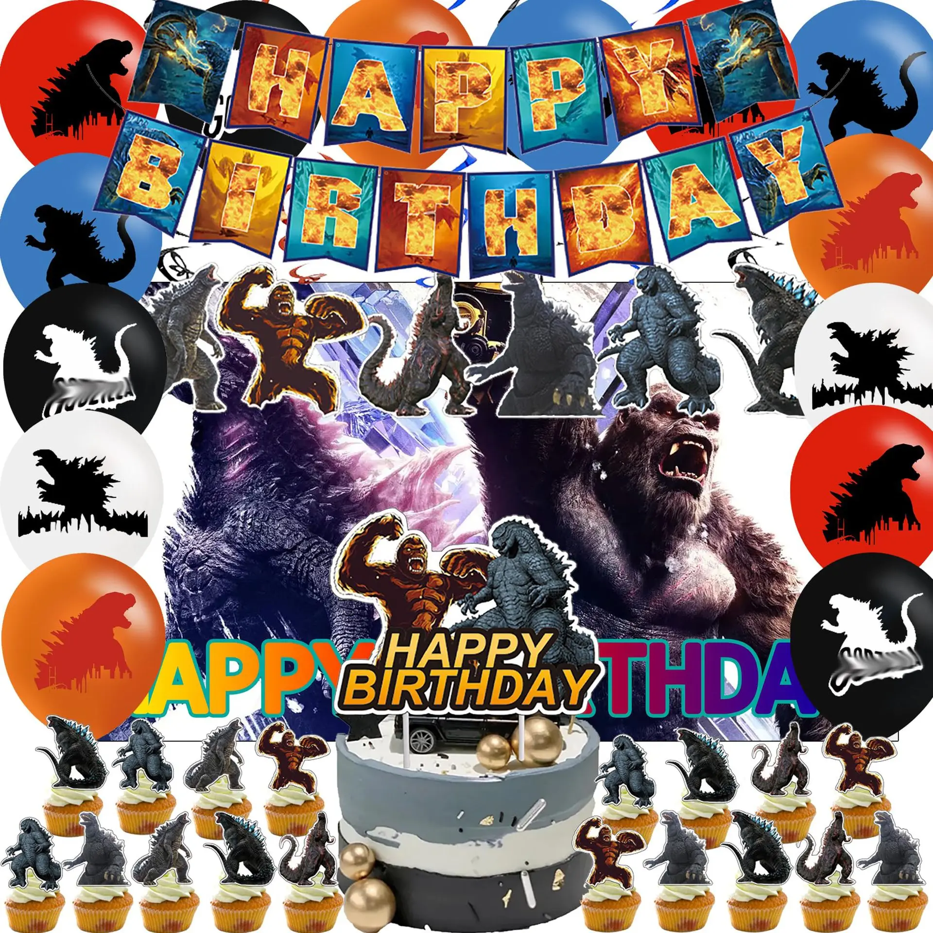 Theme-Party-Godzilla-Vs-King-Kong-Monster-Balloons-Theme-Children