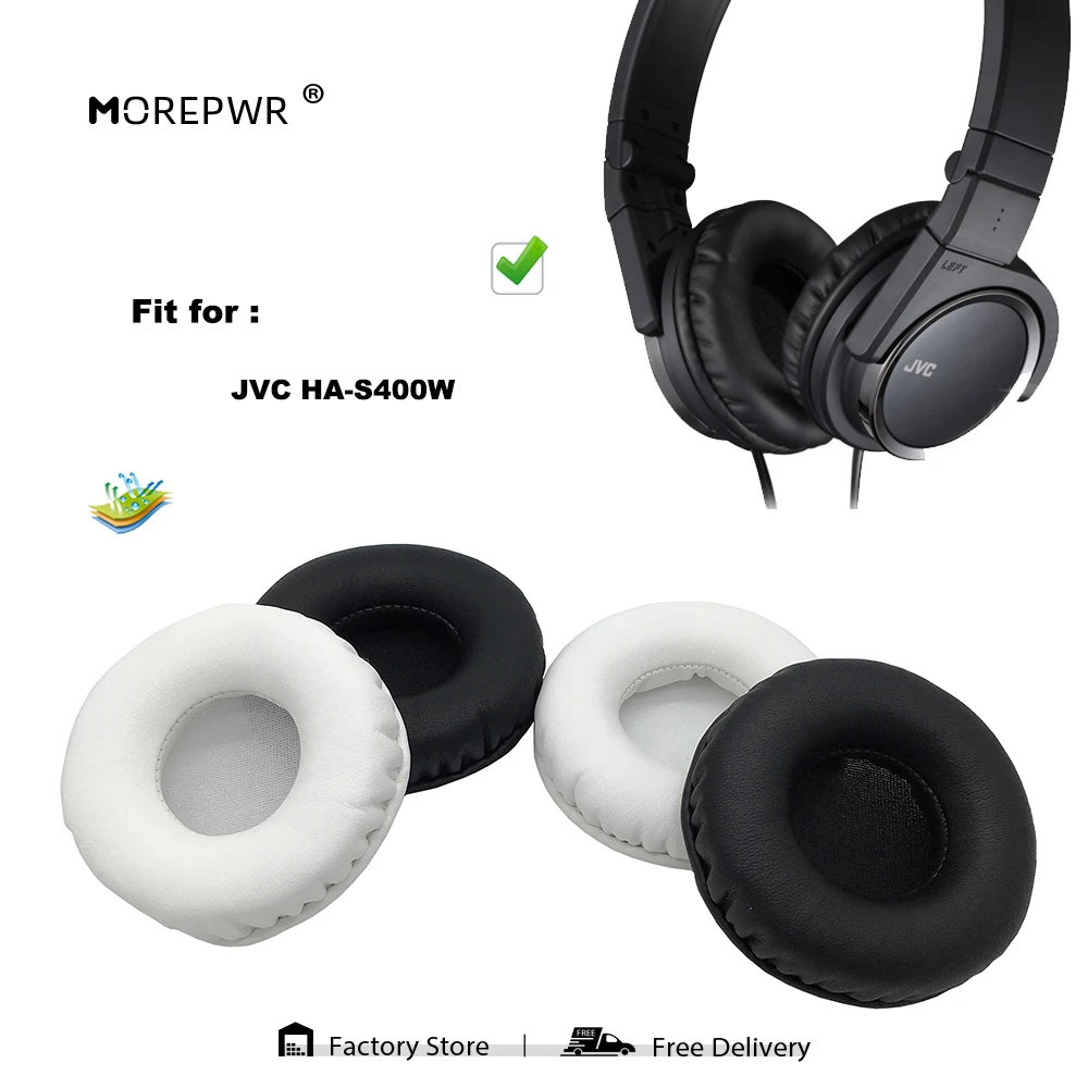 

Morepwr New Upgrade Replacement EarPads for JVC HA-S400W Headset Parts Leather Cushion Velvet Earmuff Sleeve Cover